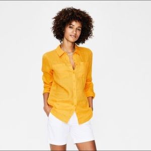 SOLD - 8R UK - Happy Yellow - Boden Linen Shirt